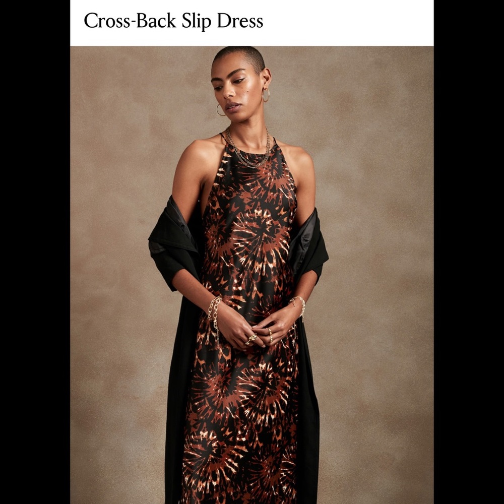 Banana Republic Cross Back Slip Dress